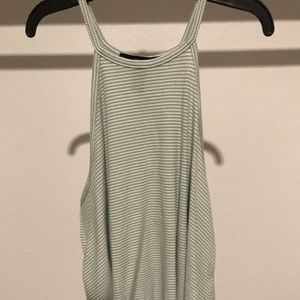 Teal and white striped tank top